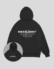 Cargar imagen en el visor de la galería, Hoodie negro Resilent (UNISEX)