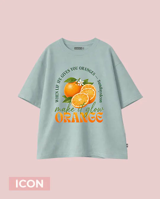 Camiseta icon verde surf orange