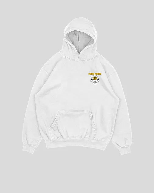 Hoodie blanco Good Vibes (UNISEX)