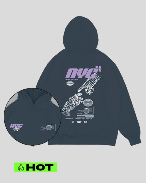 Hoodie azul aero NYC (UNISEX)