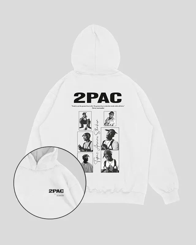 Hoodie Blanco Classic 2pac (UNISEX)