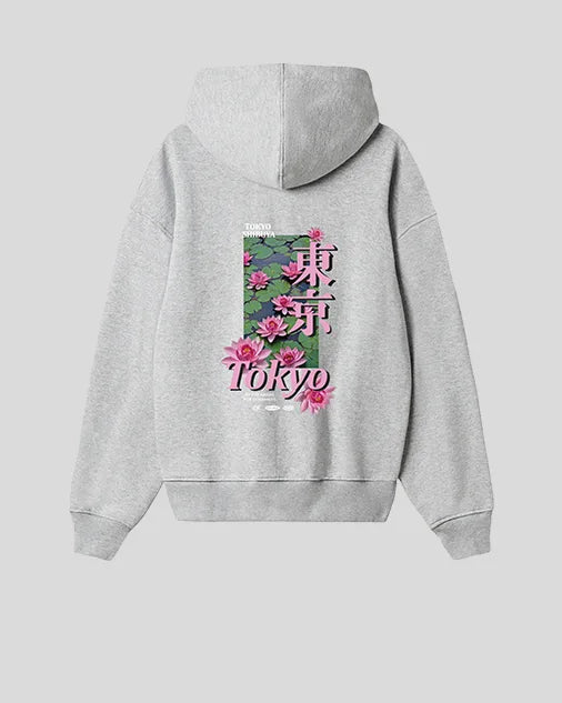 Hoodie gris jasp. Tokyo (UNISEX)