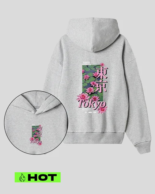 Hoodie gris jasp. Tokyo (UNISEX)