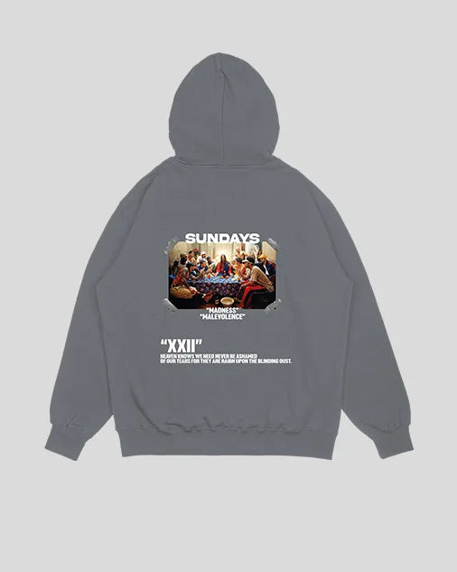 Hoodie gris piedra Ultima Cena (UNISEX)