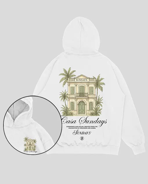 Hoodie Blanco Casa Sundays  (UNISEX)