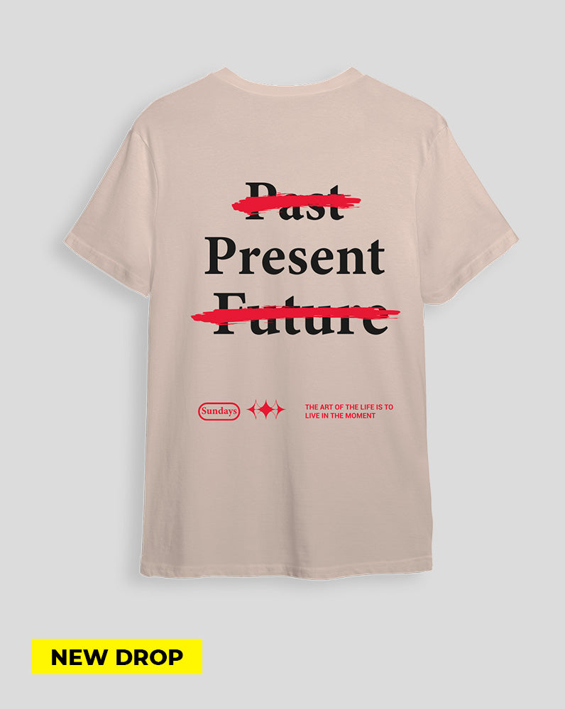 Camiseta Beige Be present (UNISEX)