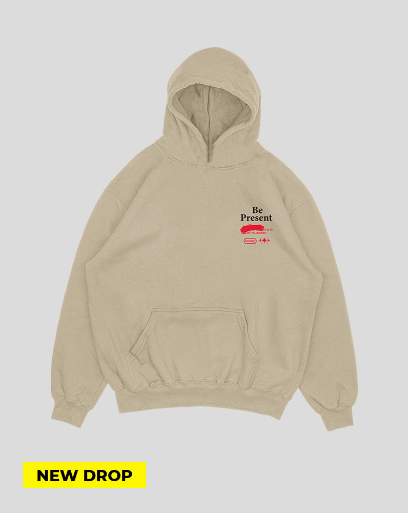 Hoodie Beige be present (UNISEX)