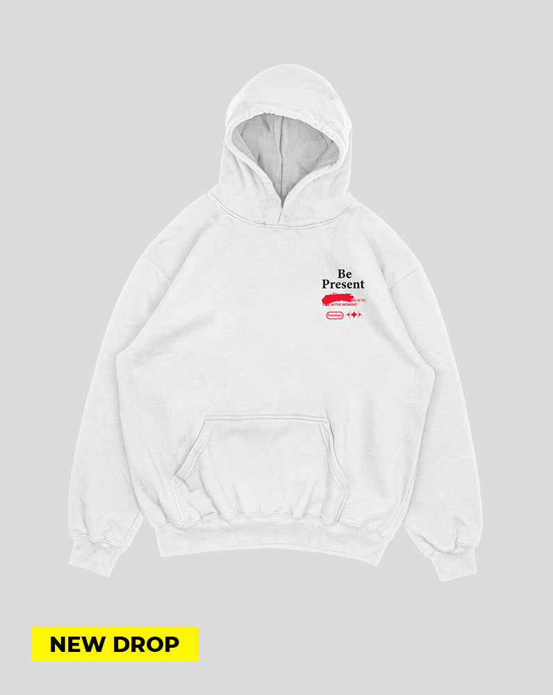 Hoodie blanco be present (UNISEX)