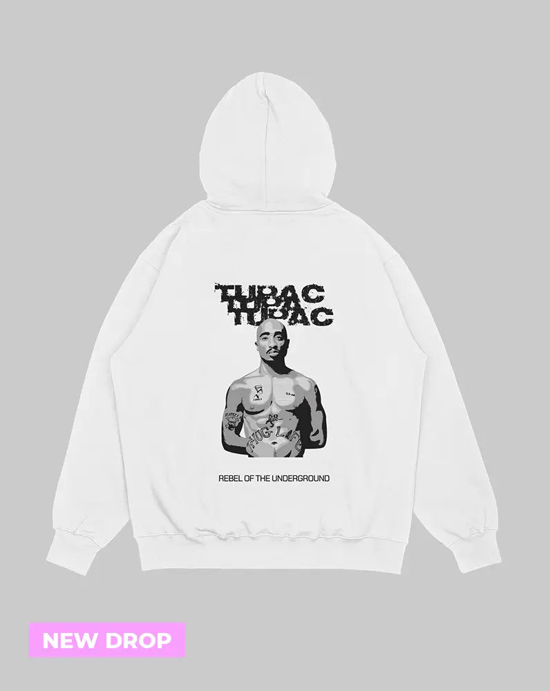 Hoodie Blanco Tupac (UNISEX)