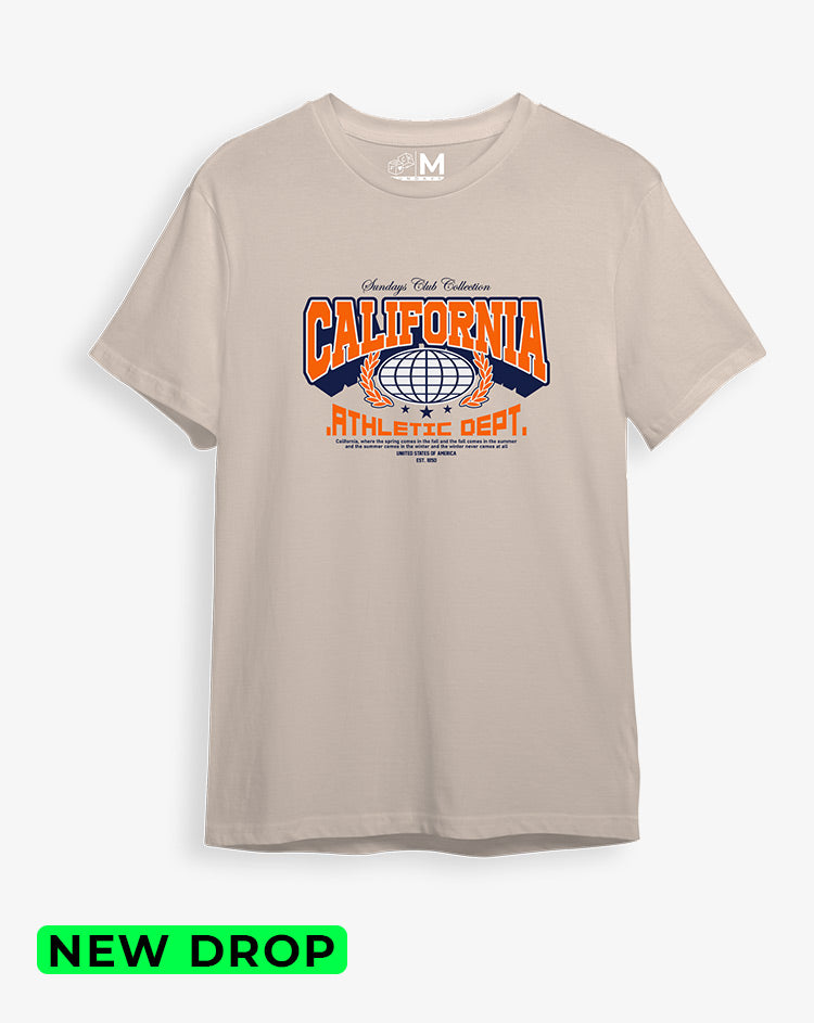 Camiseta Beige california athletic (UNISEX)