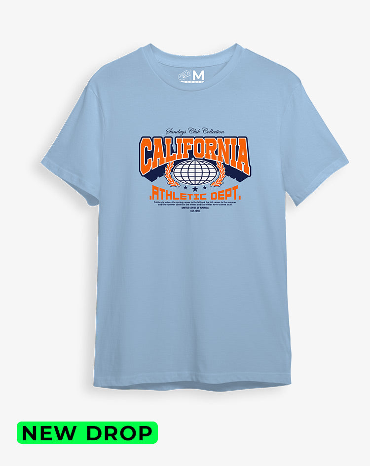 Camiseta Celeste california athletic (UNISEX)