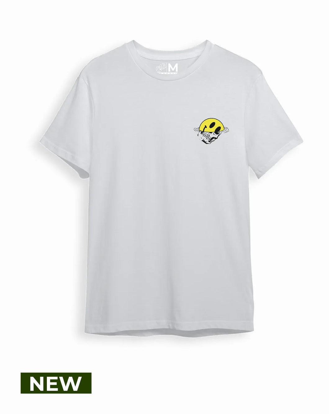 Camiseta Blanca Smiley Cráneo (UNISEX)