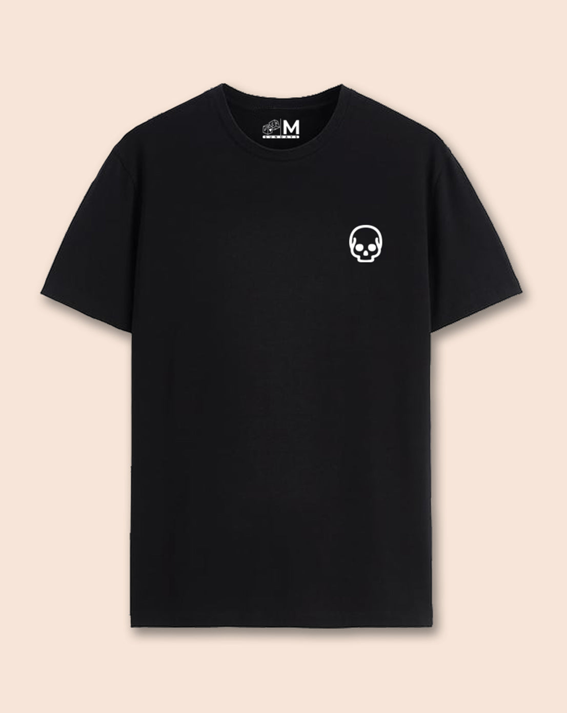 Camiseta negra cráneo minimalista (UNISEX)