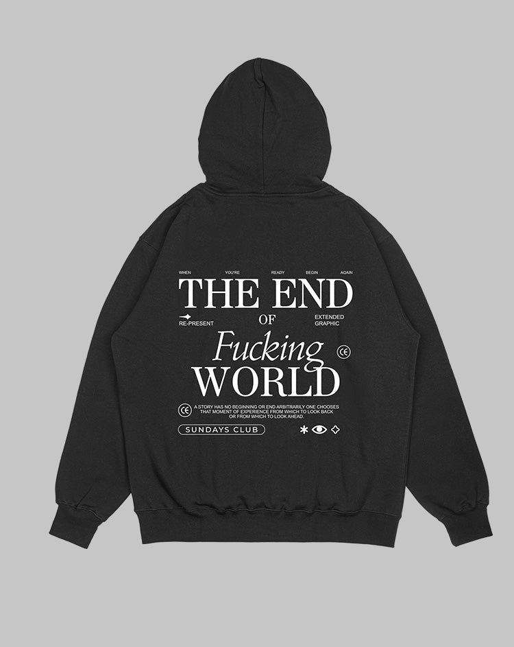 Hoodie Negro End World (UNISEX)