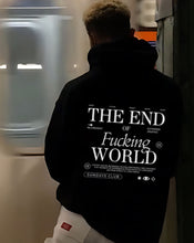 Cargar imagen en el visor de la galería, Hoodie Negro End World (UNISEX)
