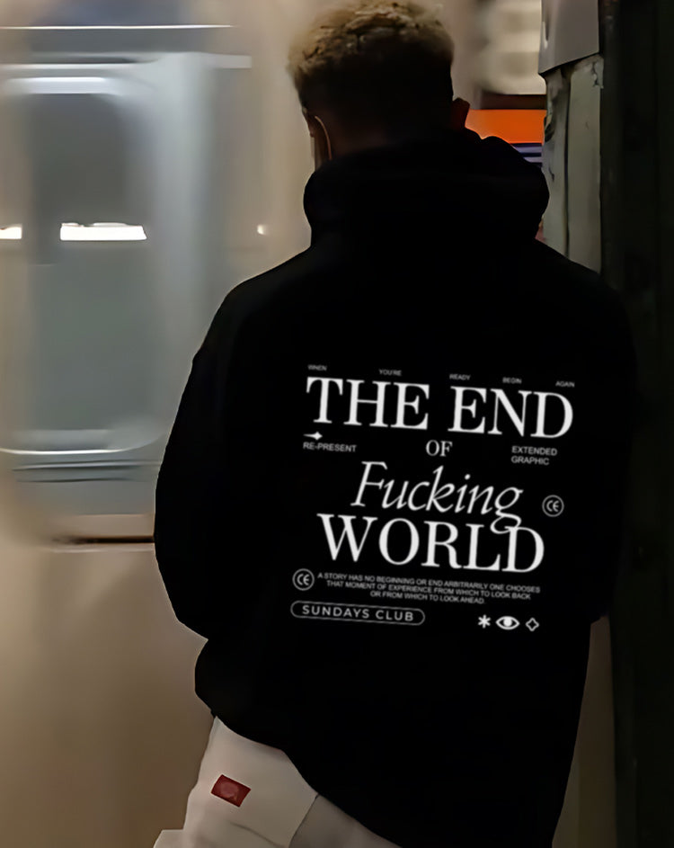 Hoodie Negro End World (UNISEX)