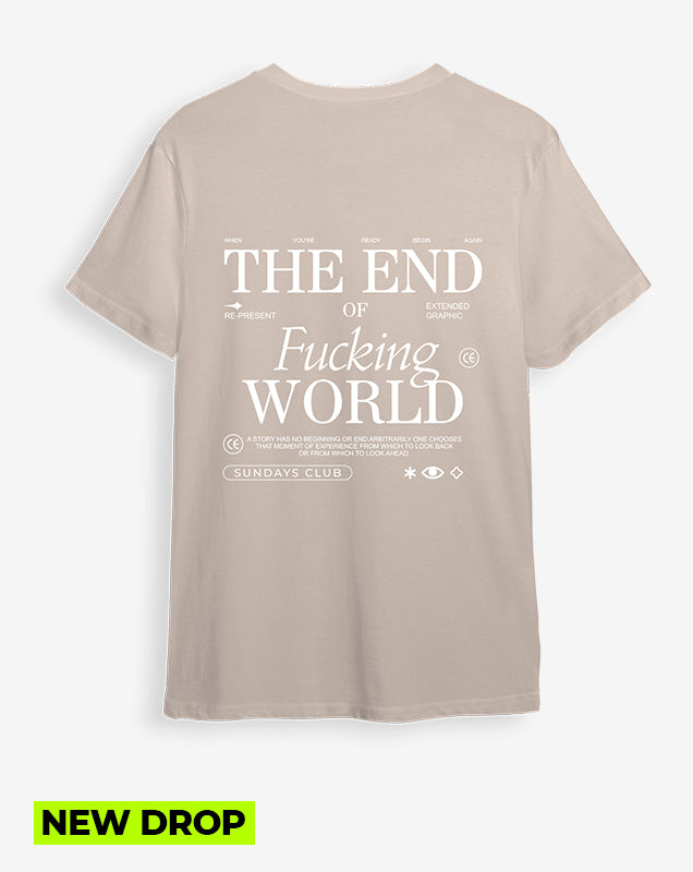 Camiseta beige End World  (UNISEX)