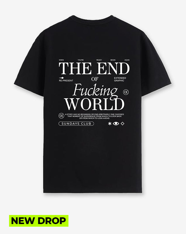 Camiseta negra End world  (UNISEX)