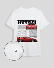 Cargar imagen en el visor de la galería, Camiseta Blanca Ferrari F40 (UNISEX)
