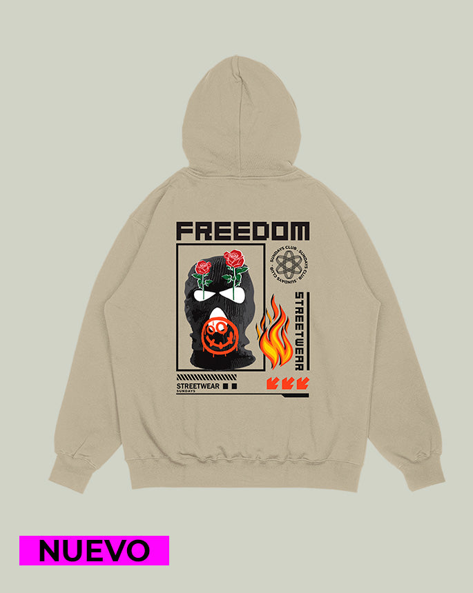 Hoodie Beige Freedom (UNISEX)