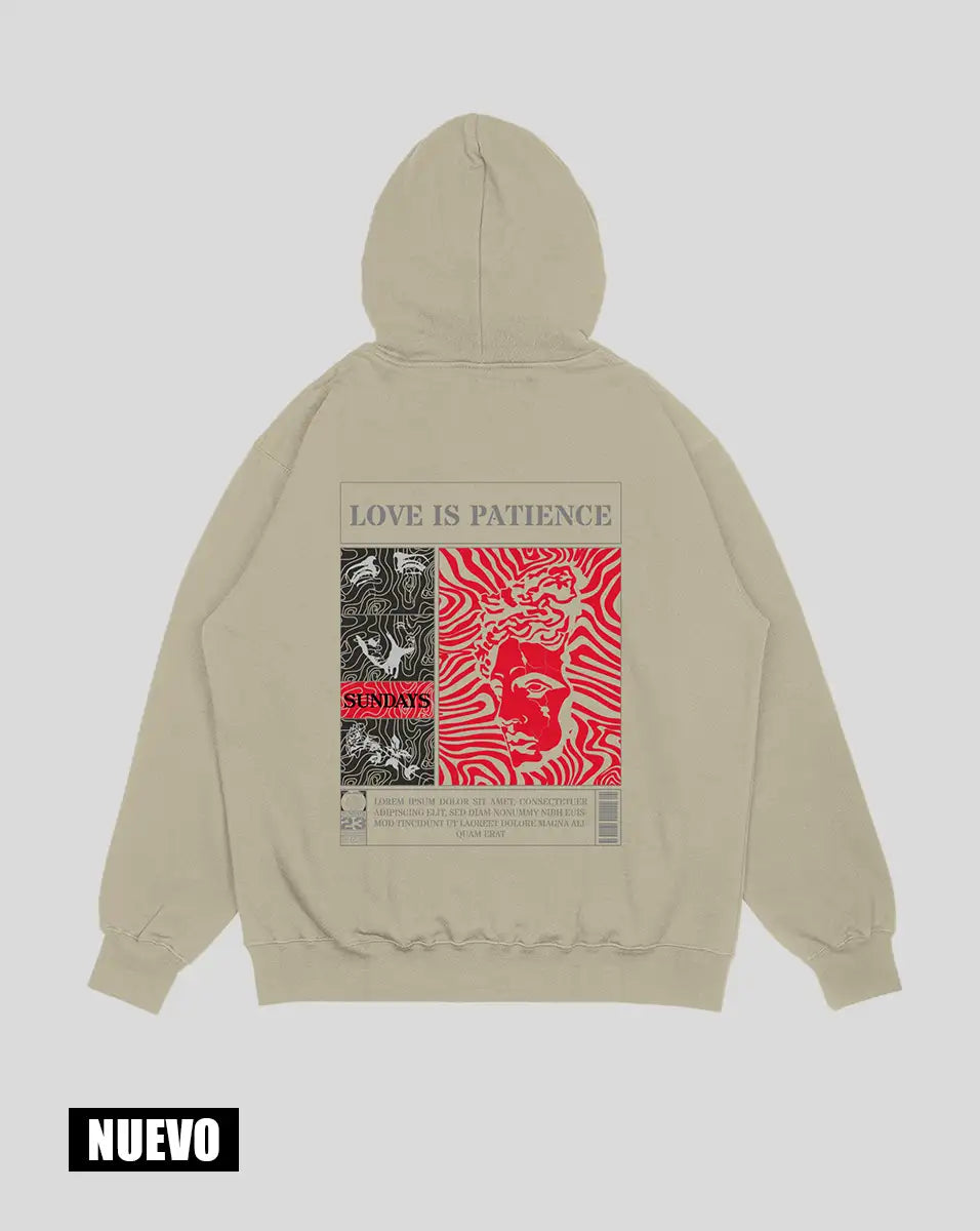 Hoodie Beige Patience (UNISEX)