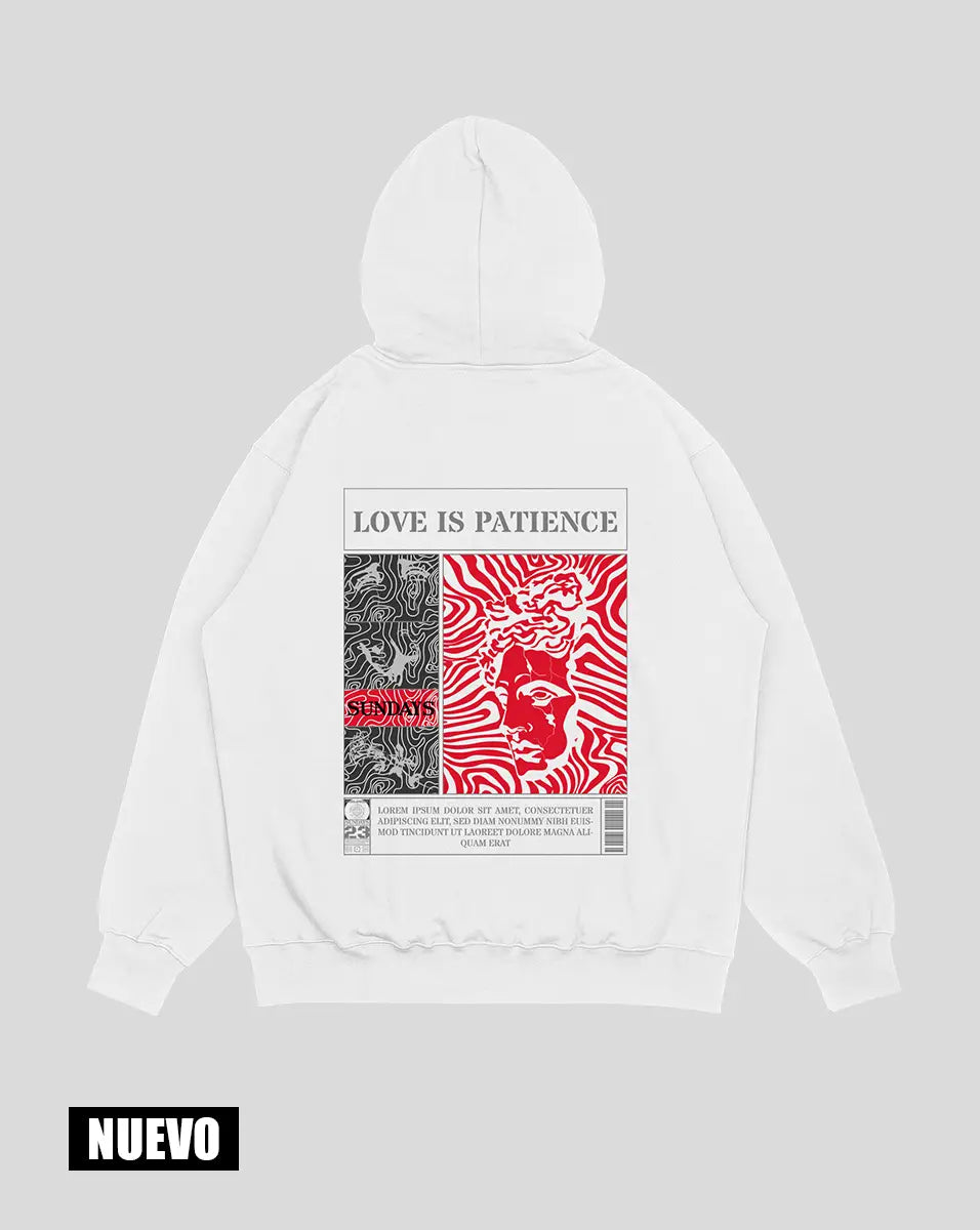 Hoodie Blanco Patience (UNISEX)