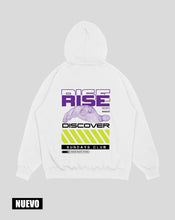 Cargar imagen en el visor de la galería, Hoodie Blanco Rise (UNISEX)
