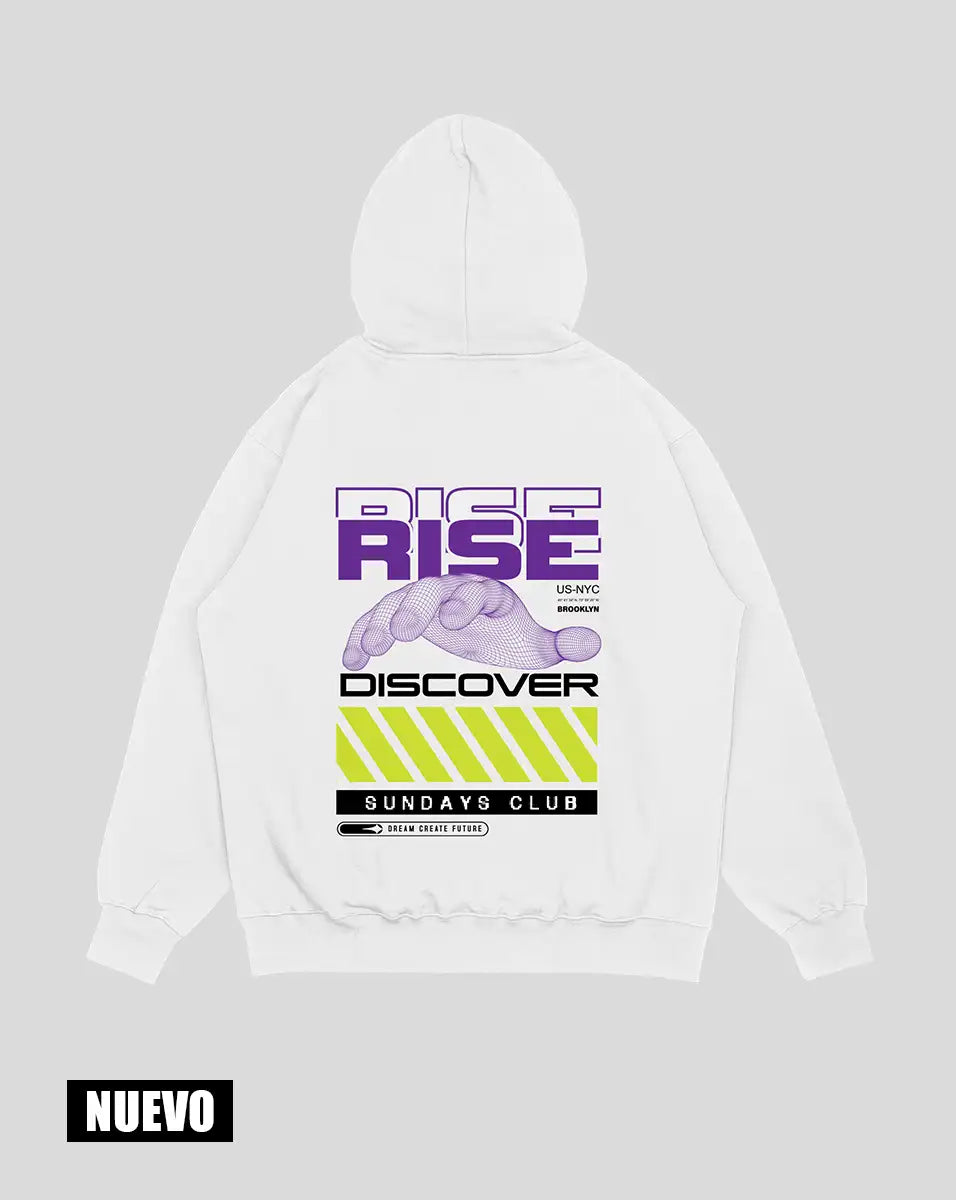 Hoodie Blanco Rise (UNISEX)