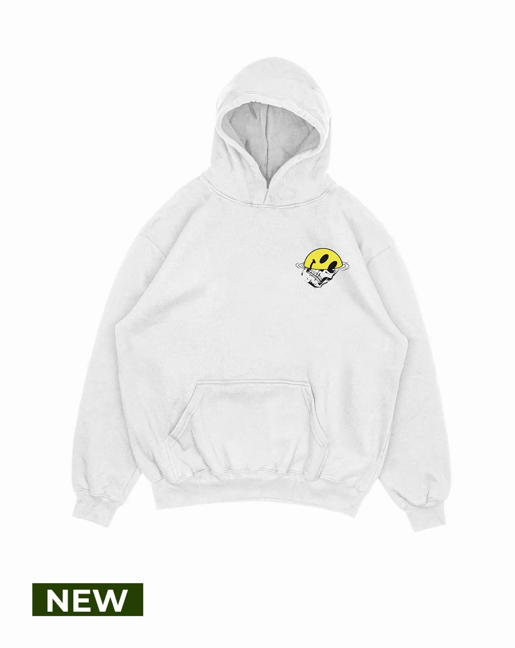 Hoodie Blanco Smiley Cráneo (UNISEX)