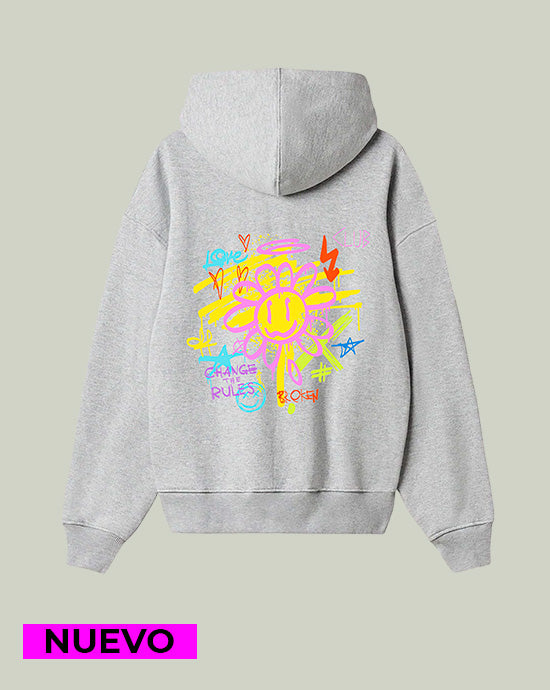 Hoodie Gris gasp. Flower (UNISEX)