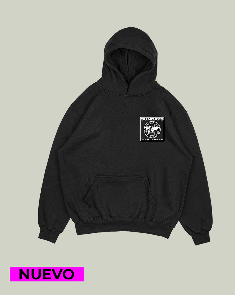 Hoodie Negro Continente (UNISEX)