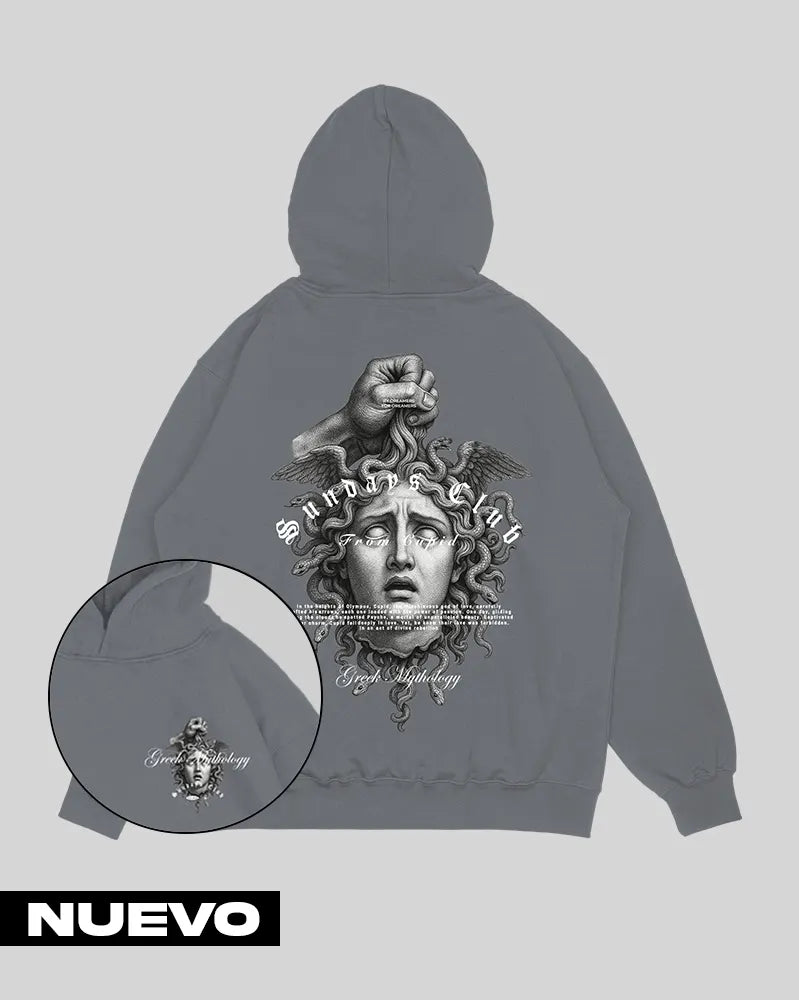 Hoodie Gris Piedra Medusa (UNISEX)