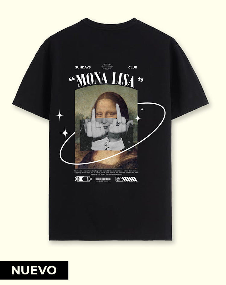 Camiseta negra Mona Lisa (UNISEX)