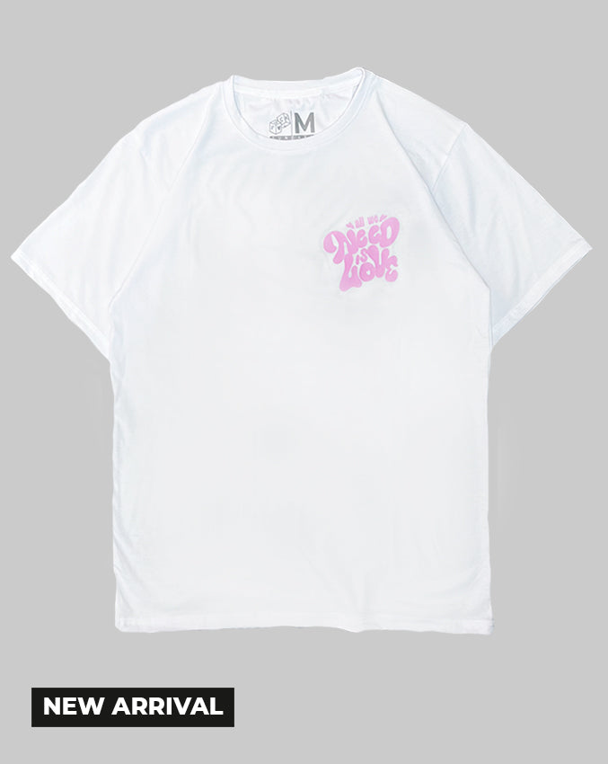 Camiseta Blanca need love (UNISEX)