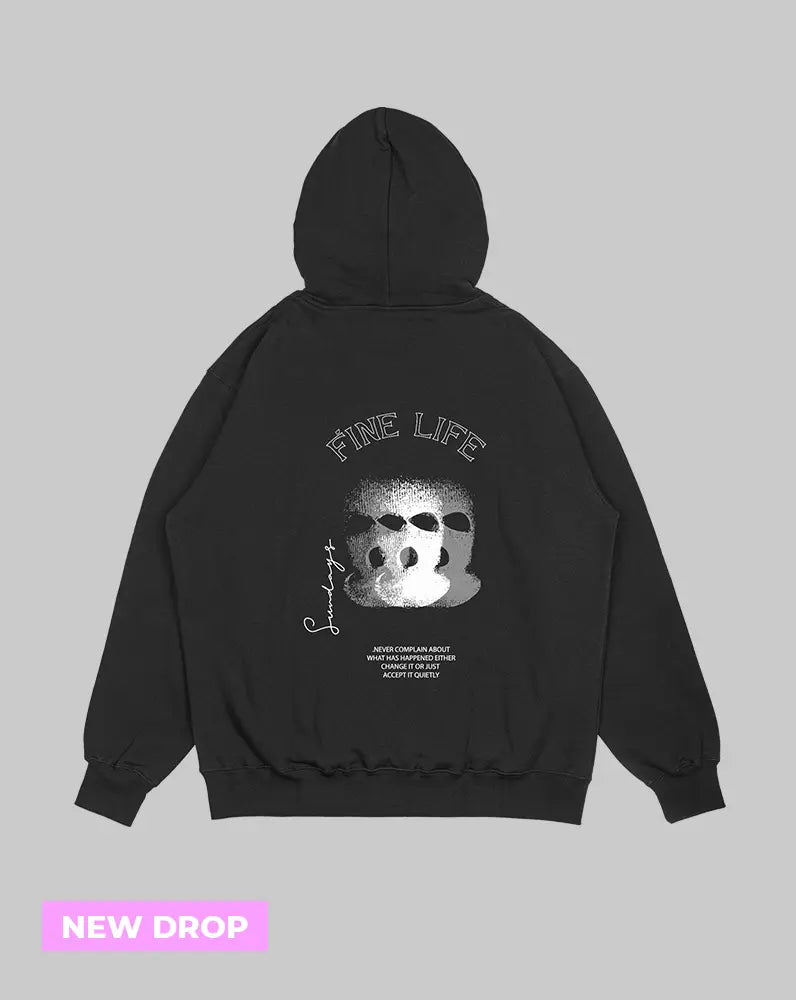 Hoodie Negra Fine Life (UNISEX)