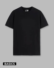 Cargar imagen en el visor de la galería, Camiseta básica Semi-oversize Negra (UNISEX)
