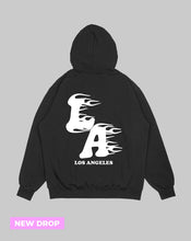 Cargar imagen en el visor de la galería, Hoodie Negra L.A (UNISEX)
