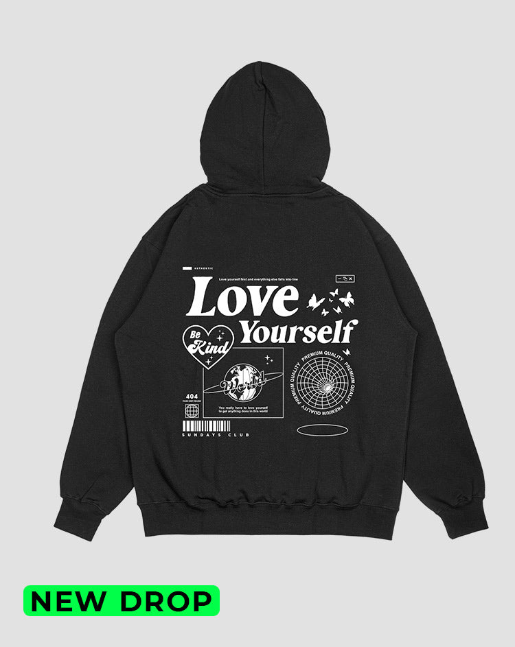 Hoodie Negro yourself (UNISEX)