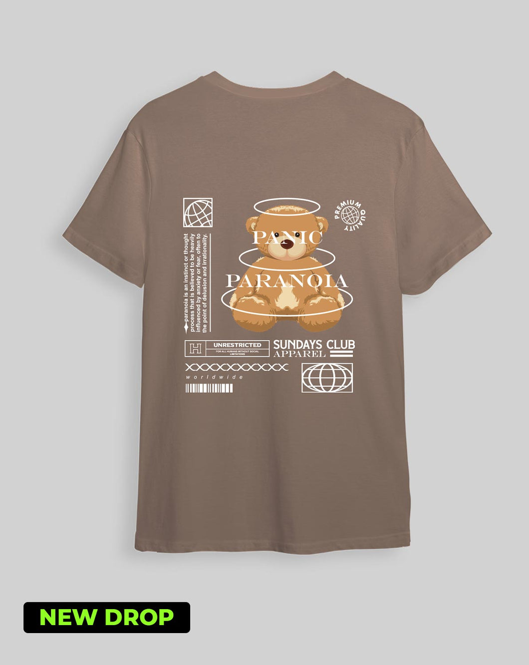 Camiseta café claro Paranoia Ted (UNISEX)