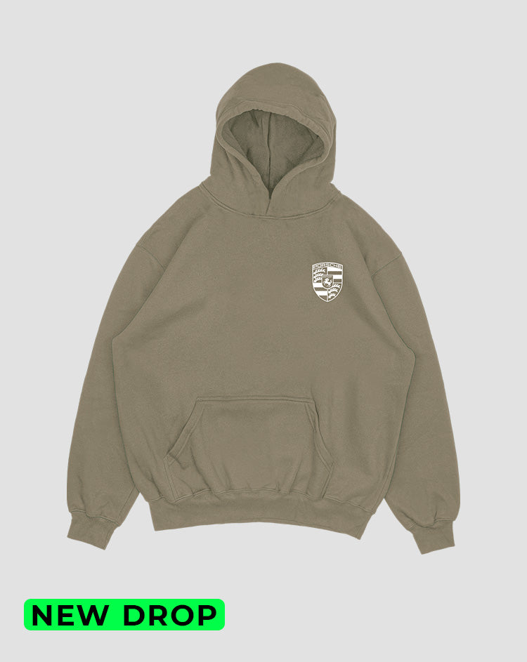 Hoodie Verde oliva porsche (UNISEX)