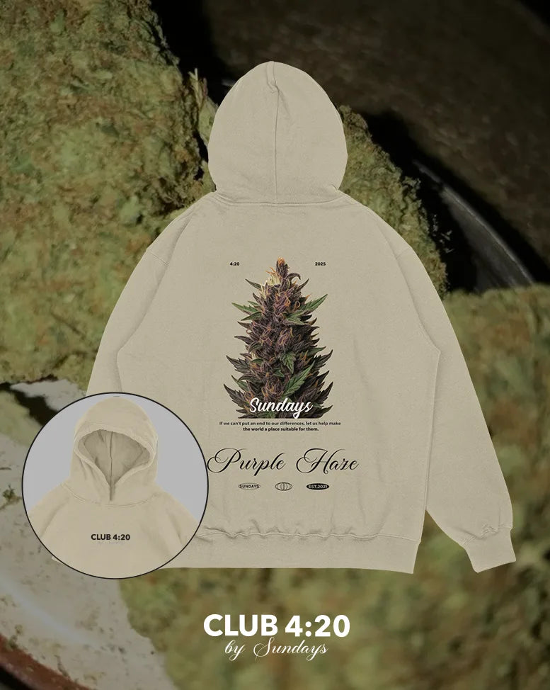 Hoodie Beige Purple (UNISEX)