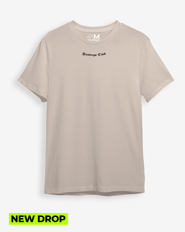 Camiseta beige Sundays Club letras (UNISEX)