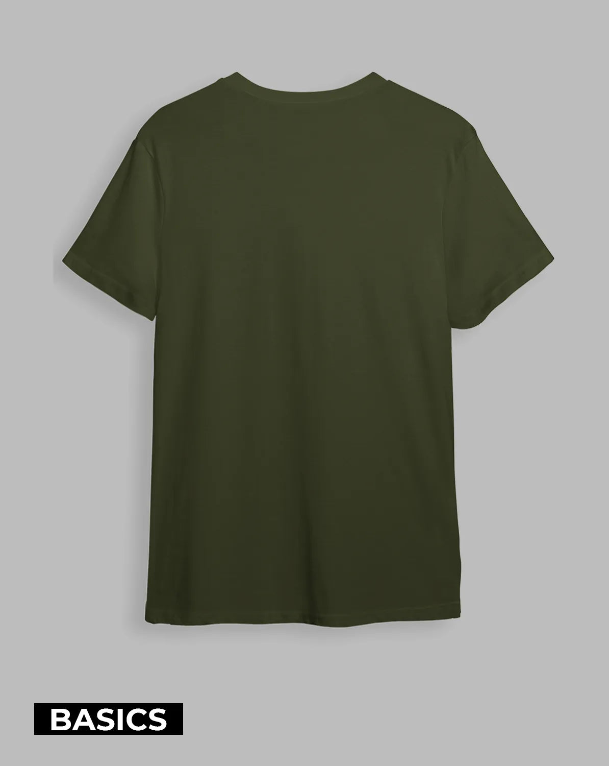 Camiseta básica Semi-oversize Verde militar (UNISEX)