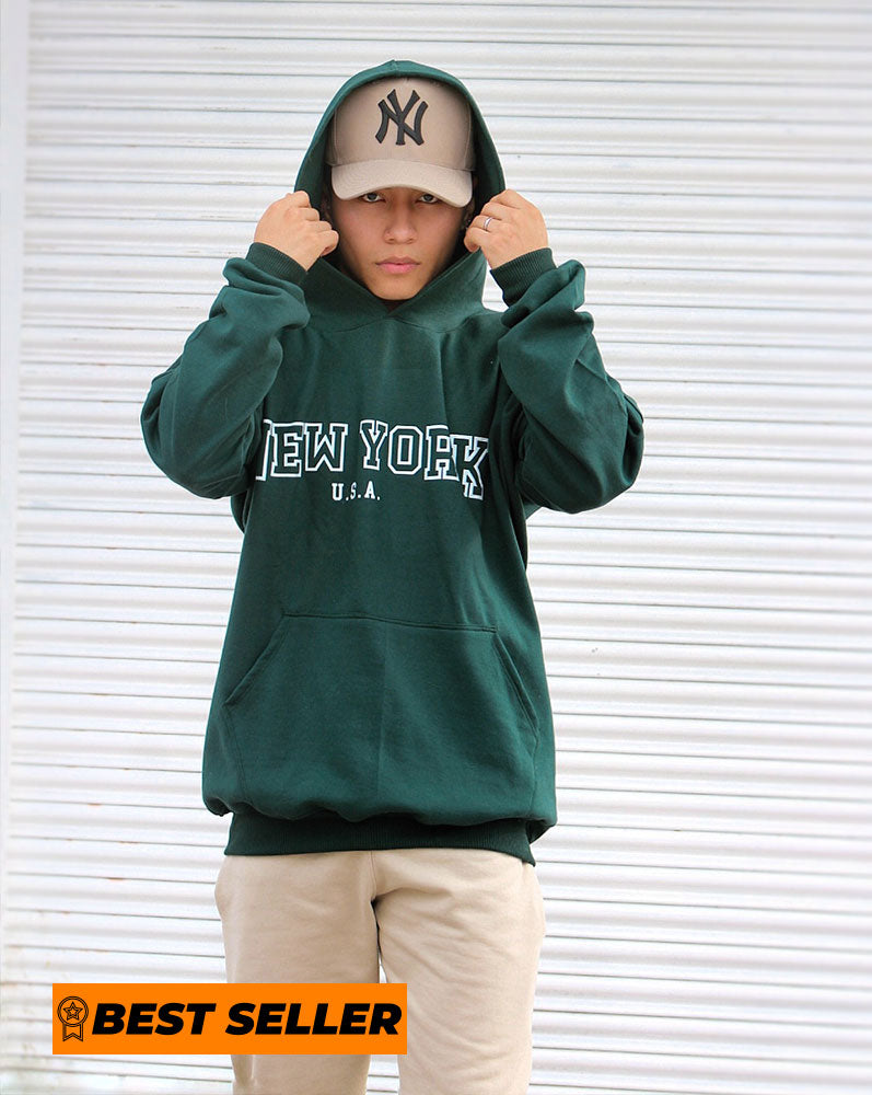 Sudadera verde New York